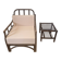 Rattan armchair and table