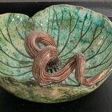 Vintage water lily pocket in enameled ceramic