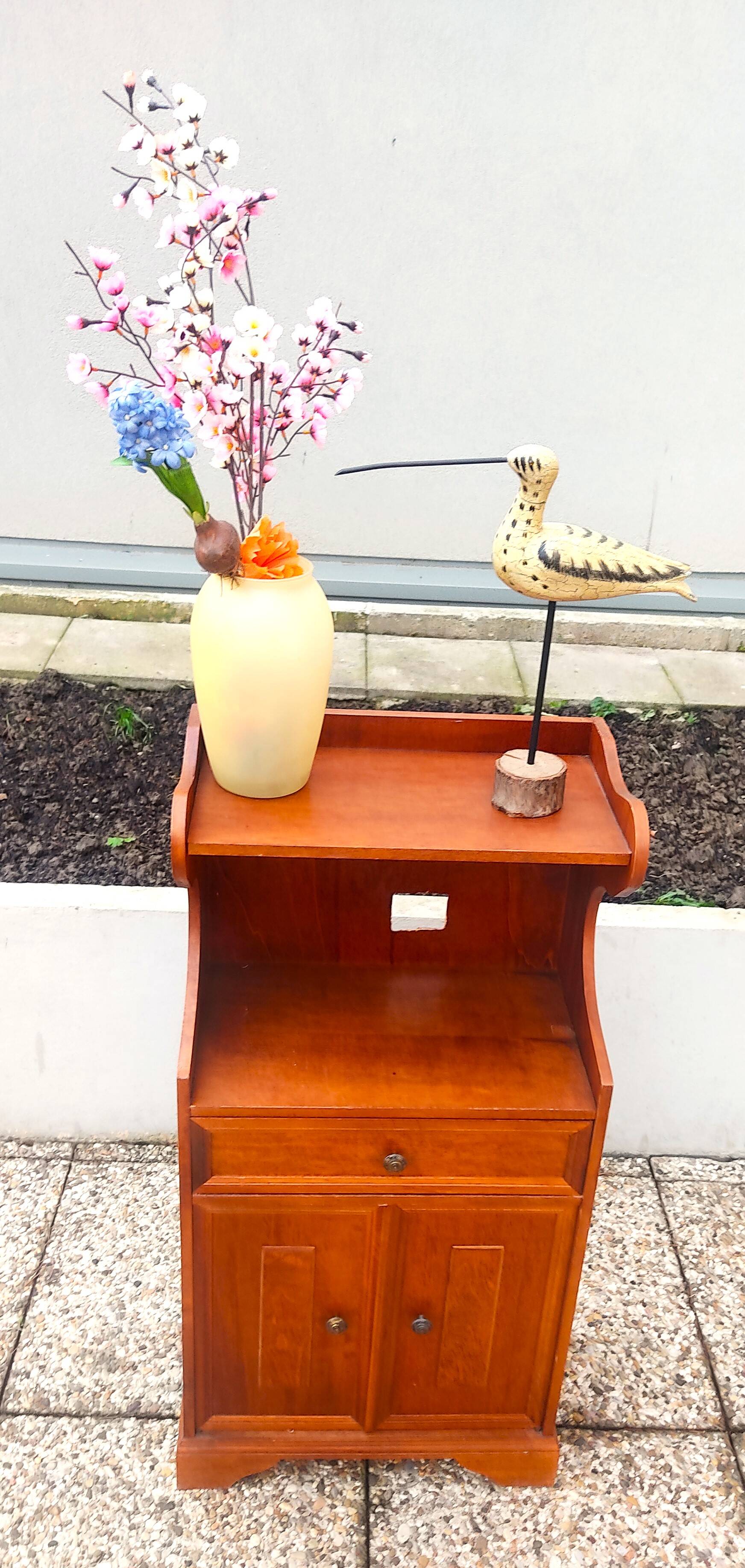 Cherry wood bedside table, Louis-Philippe style