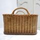 Panier vintage en rotin et en bois