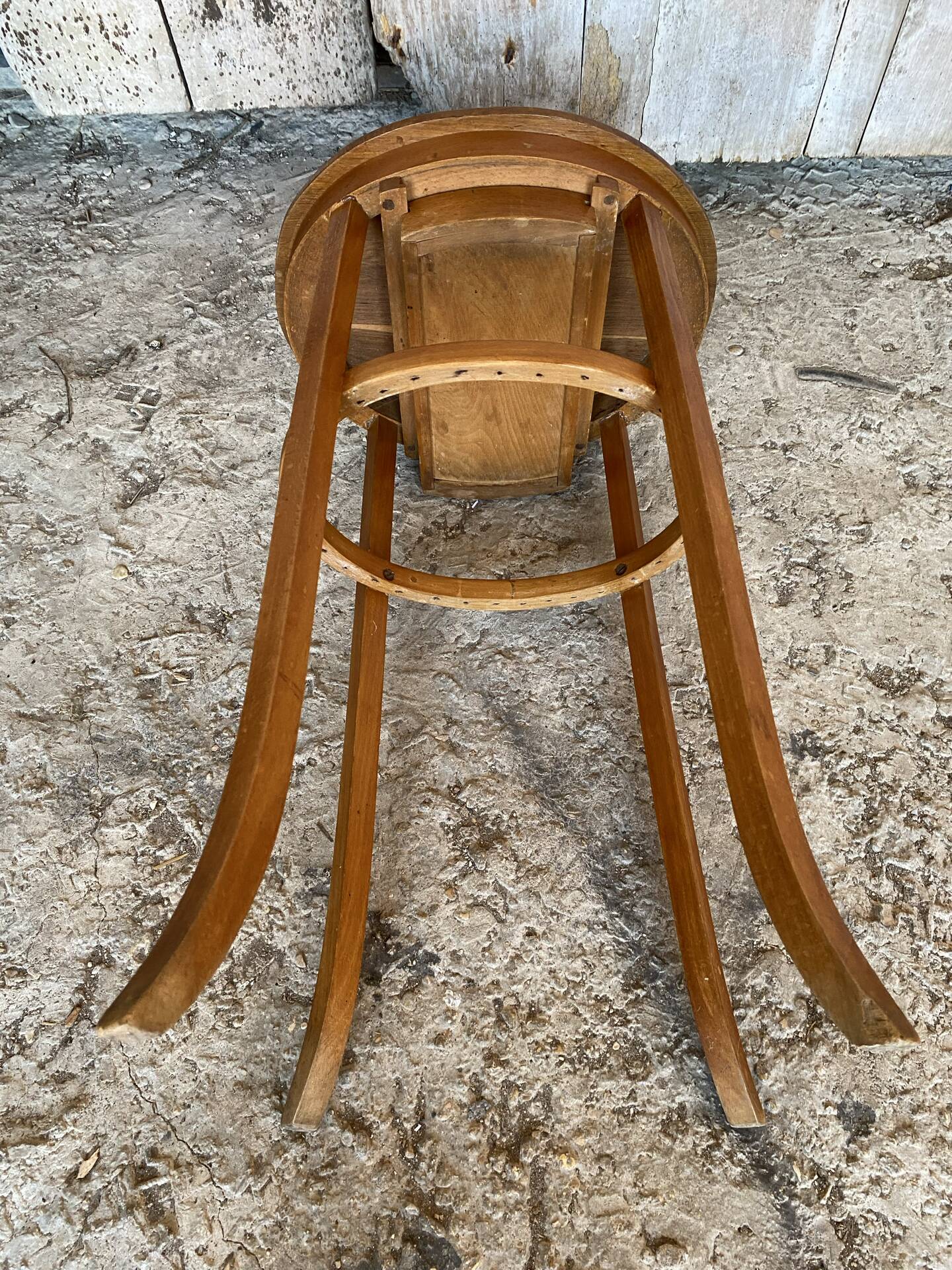 Antique Bedside Table Curved Wood THONET Style + Carved Drawer Wine