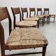 Wilkhahn vintage teak papercord dining chairs Georg Leowald model 351