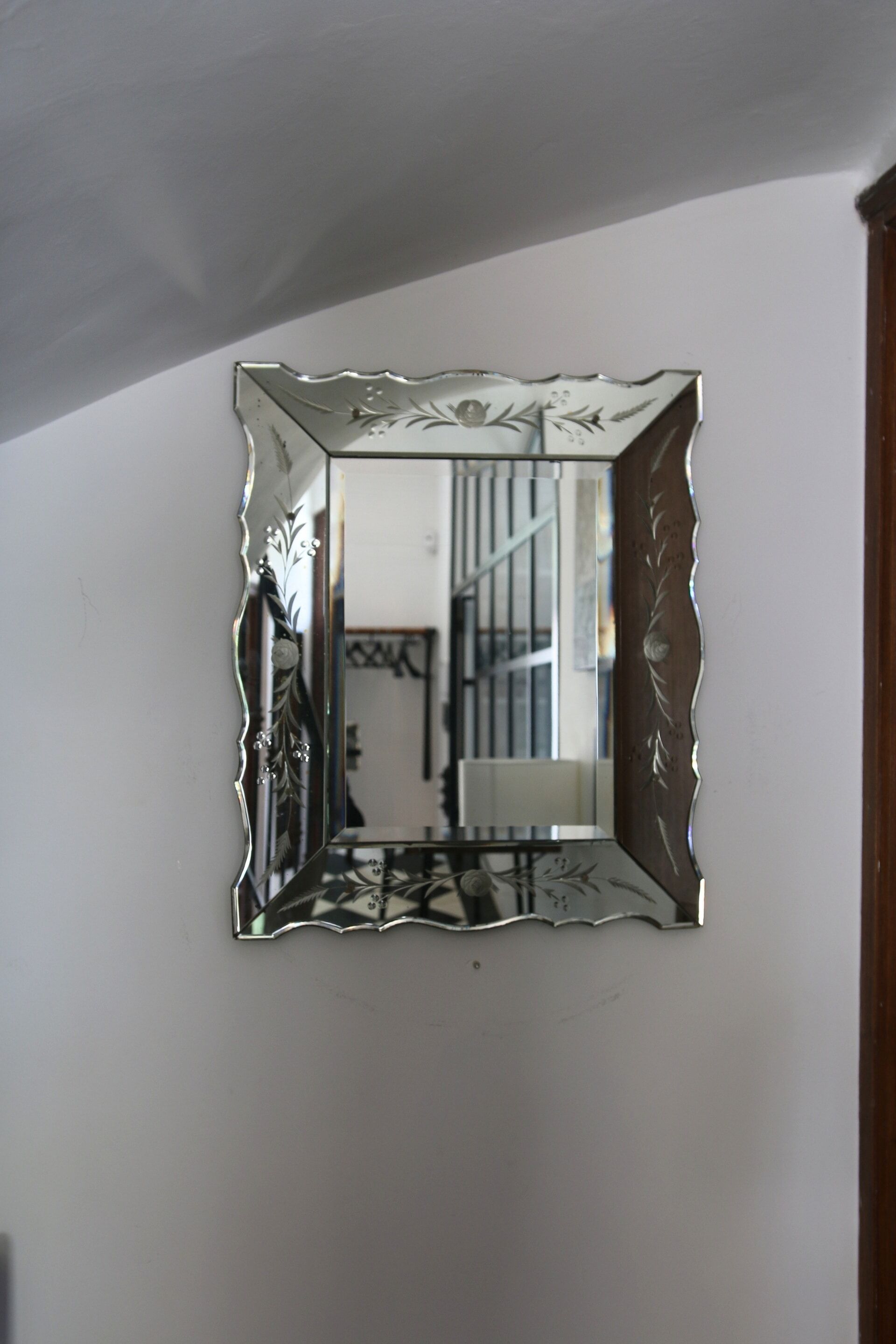 Bevelled Venetian mirror from the 1950s.