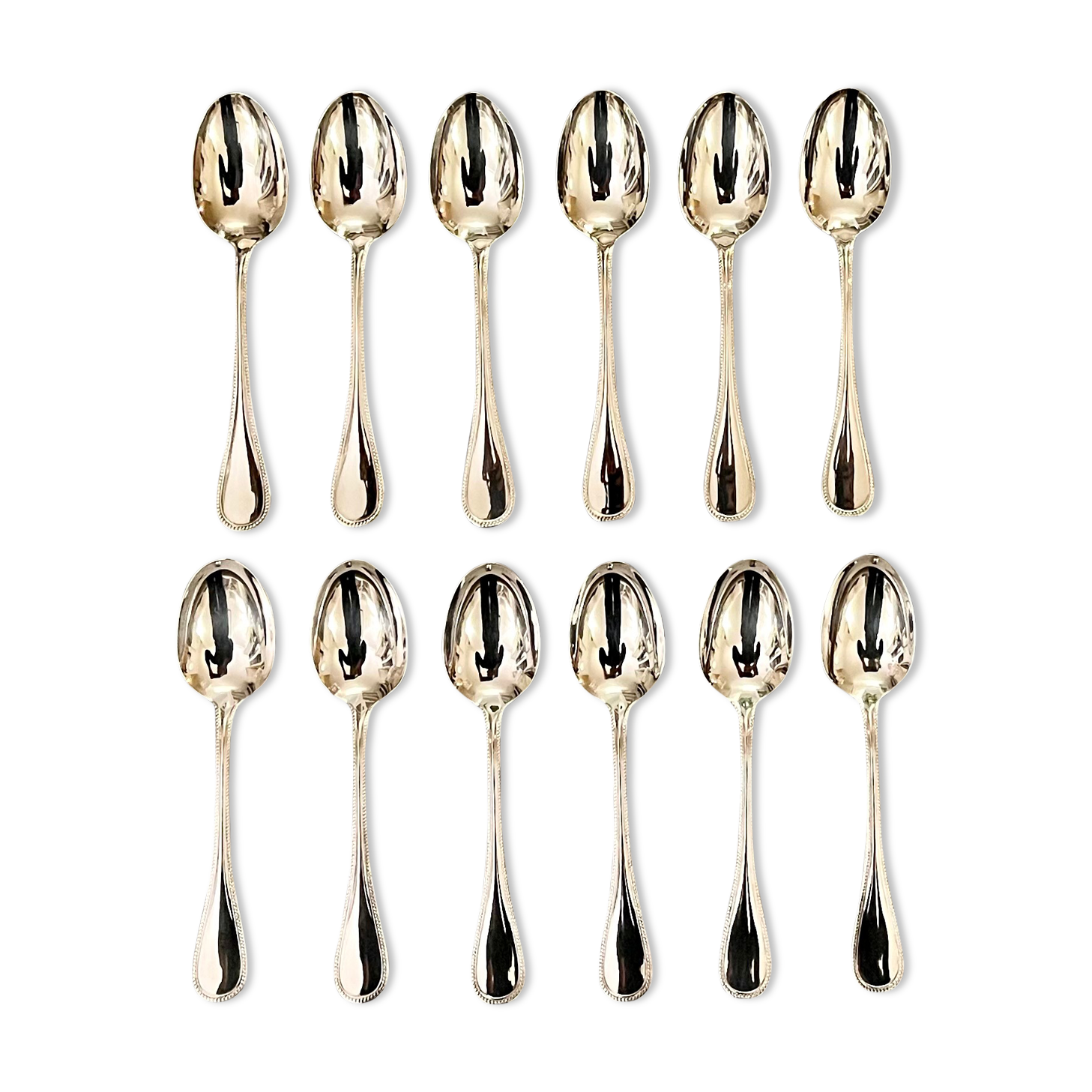 12 spoons Christofle Perle