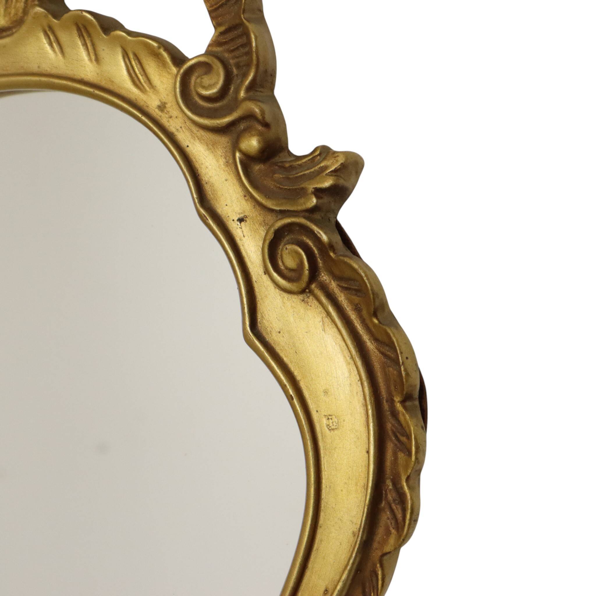 Mid-Century Crested Mirror – Classic Gold French Mirror 63 cm