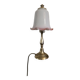 Small tulip-shaped table lamp in frosted glass, mushroom style.