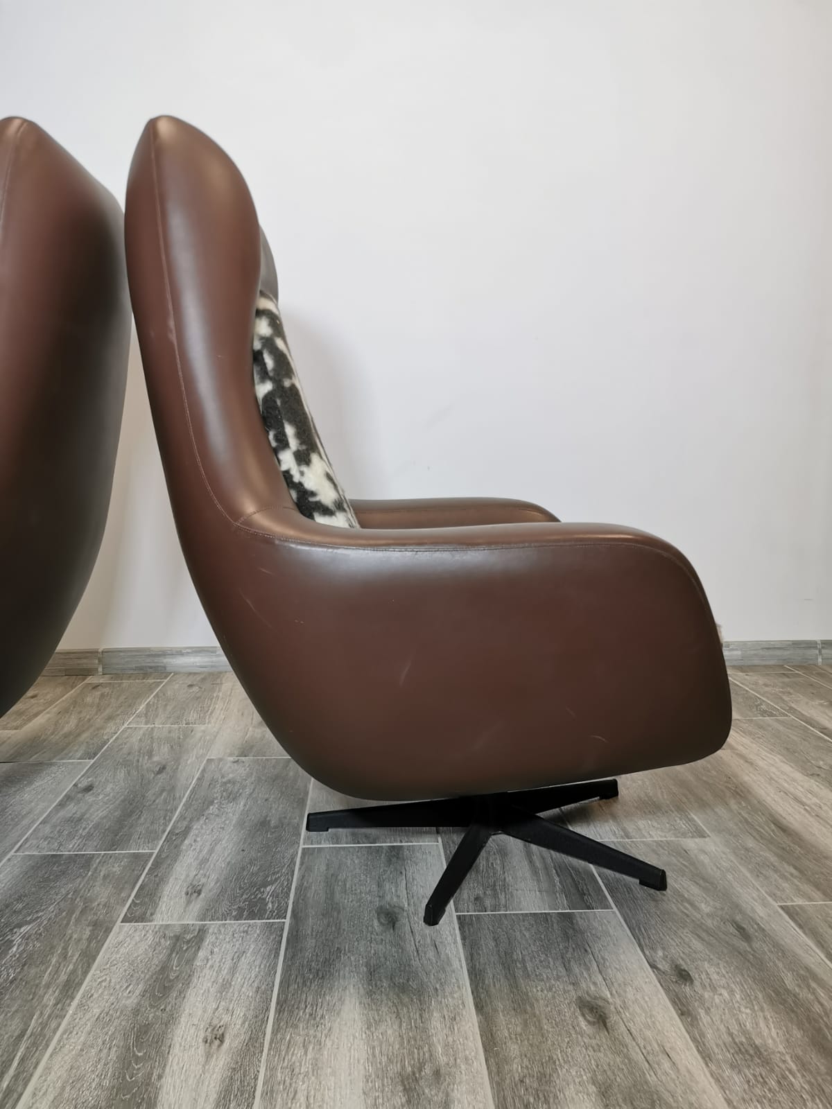 Mid century swivel armchairs