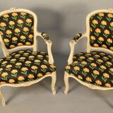 Paire de fauteuils cabriolet style Louis XV