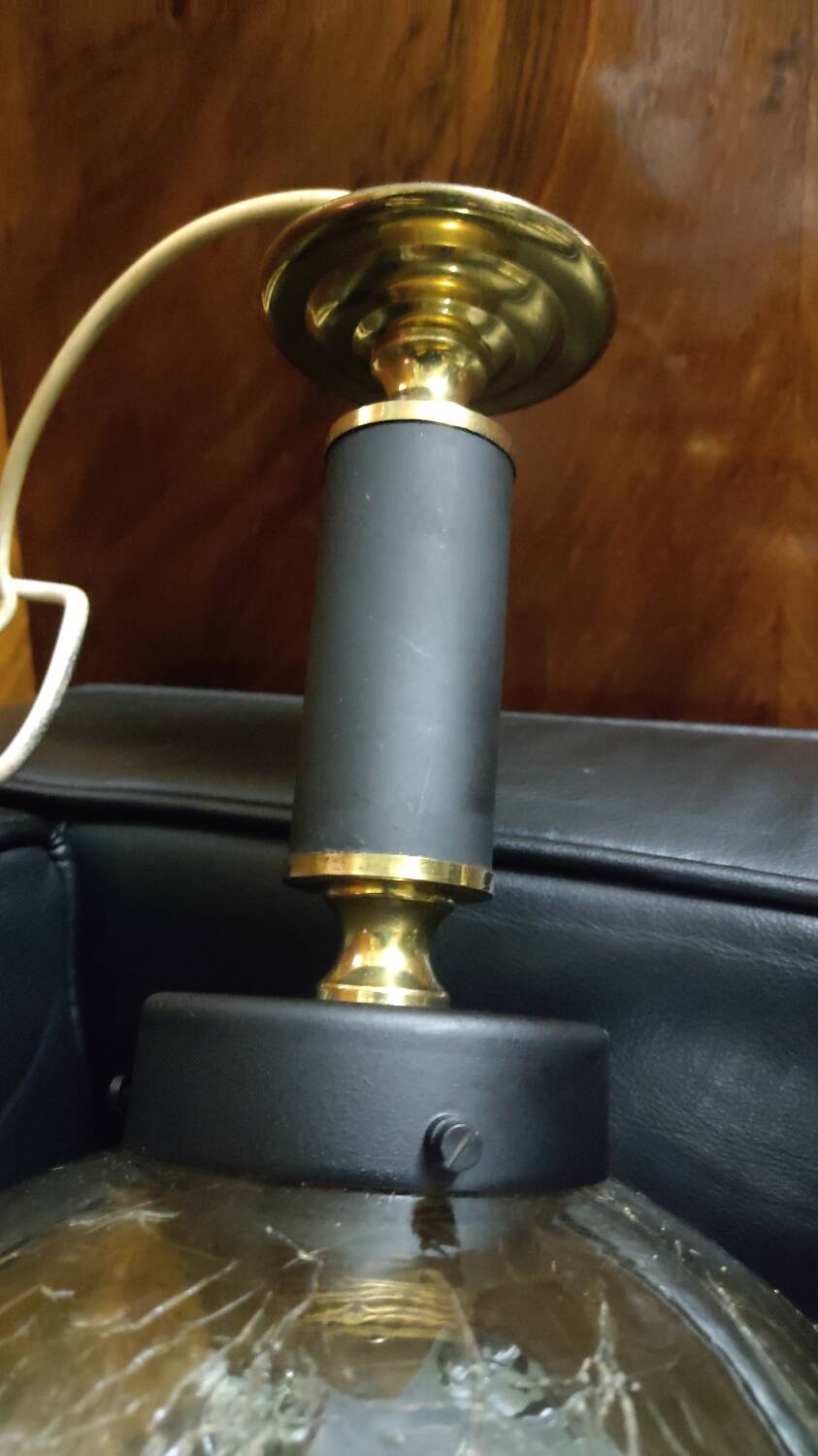 Vintage amber ball pendant light