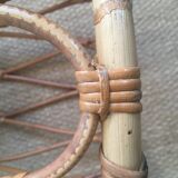 Vintage rattan pouf stool