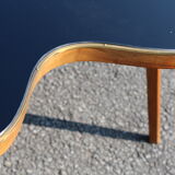 Bean coffee table with black glass top