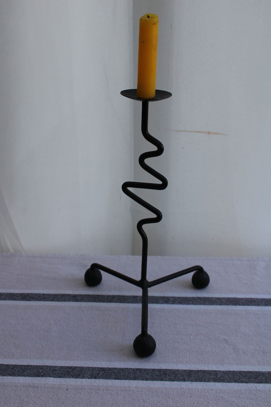 Set of 3 wrought iron candle holders