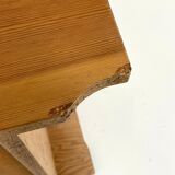 Antique 3 Drawer Chest of Drawers - Pitchpin and Leather - Vintage 70's - Scandinavian Style