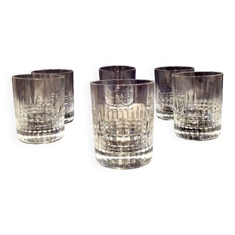 Baccarat nancy 6 gobelets verres a whisky cristal - 7 cm