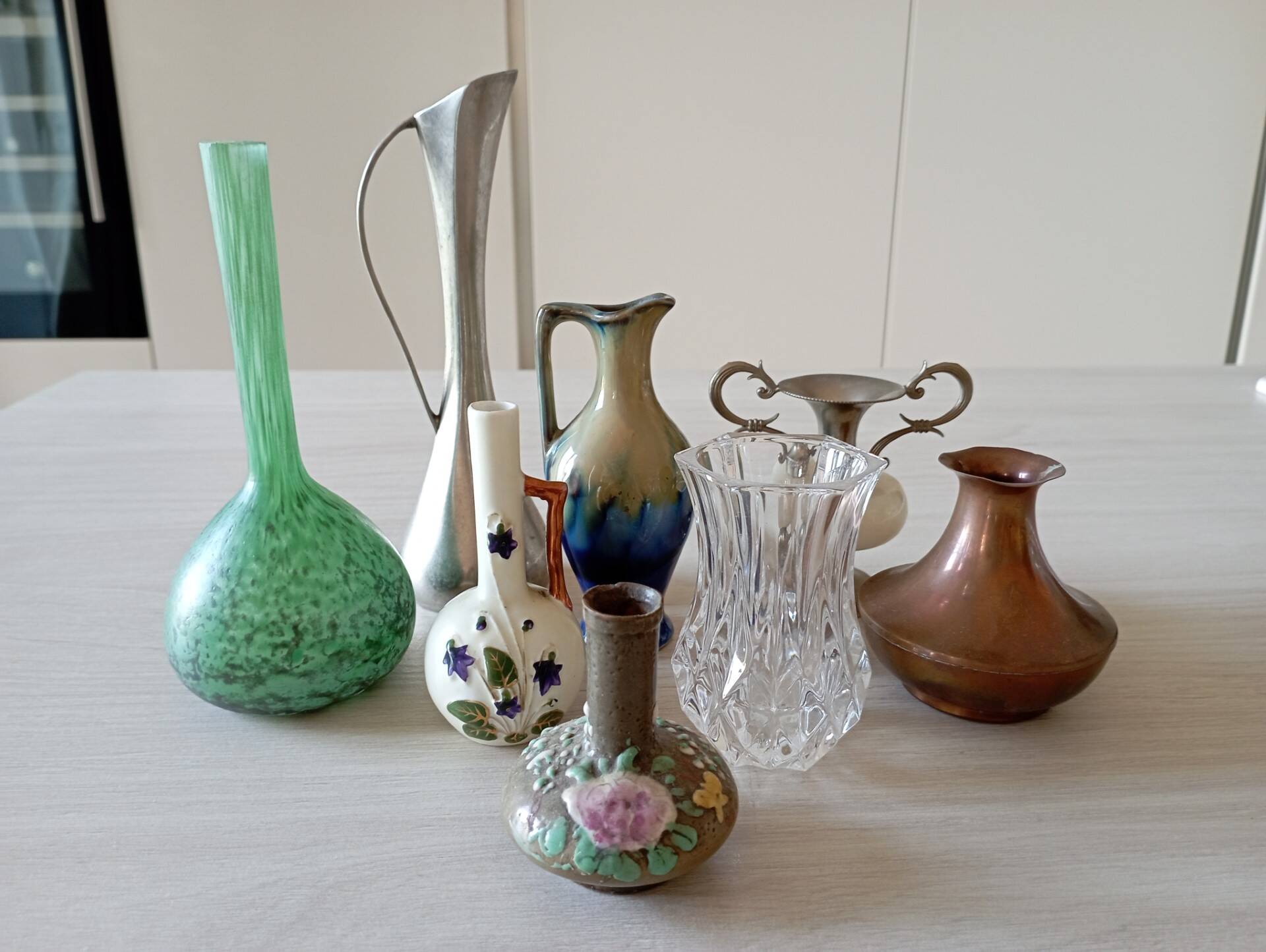 Lot of 8 old miniature vases