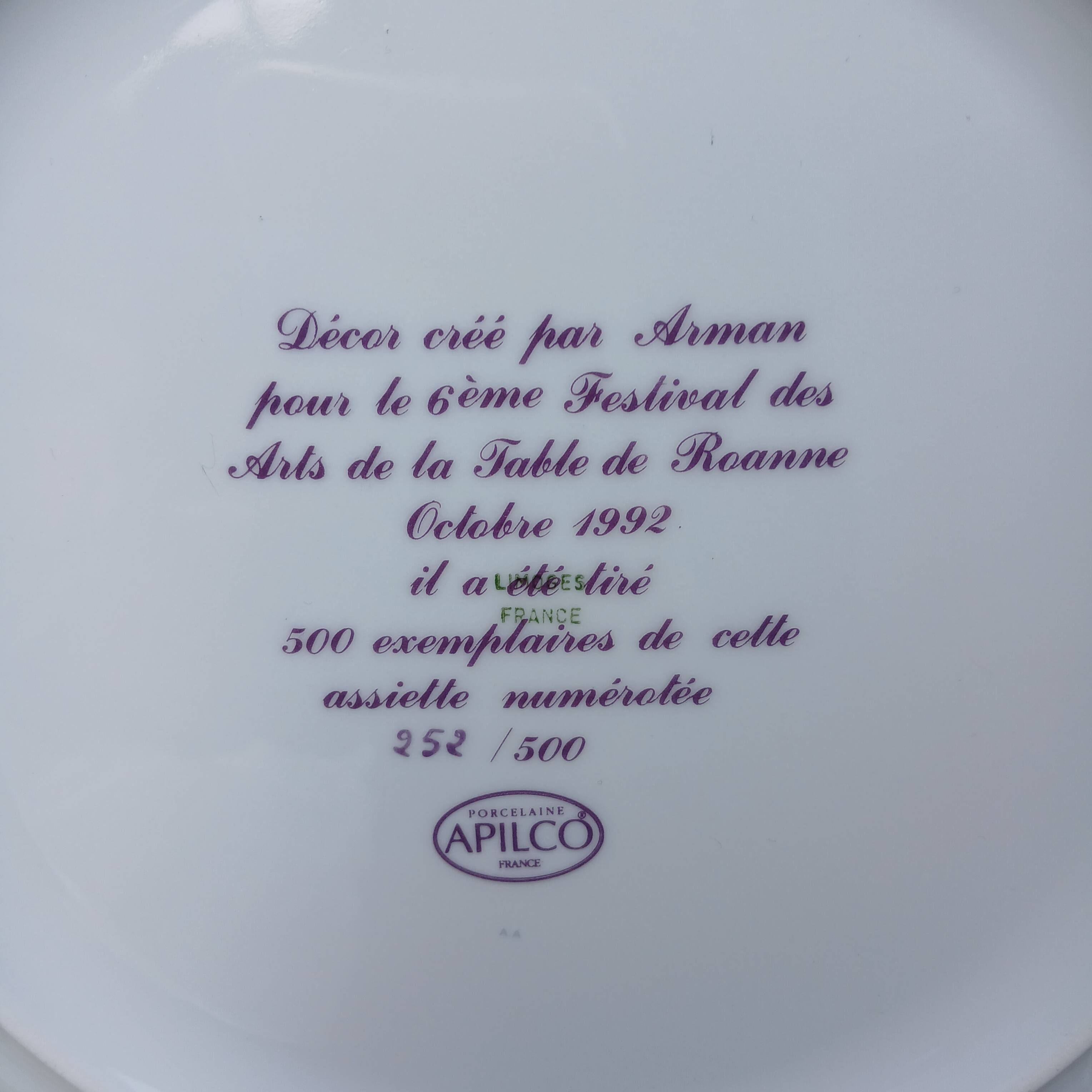 Decorative plate created by Arman.