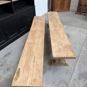 Pair of solid oak benches