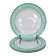 Set of 4 KIFO L'Amandinoise flat plates with green leaf design.
