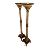 Old C2 floor lamp Venetian torchières in polychrome wood carved torches