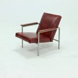 Adjustable armchair in Dutch design leather 1960