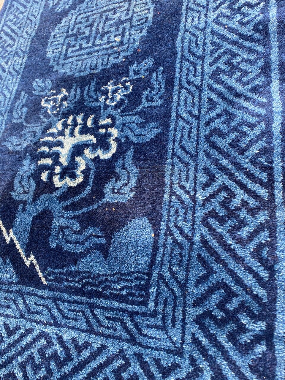 Small handmade old Chinese carpet 70x131 cm