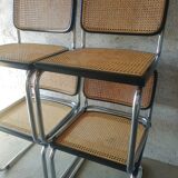 Set of 4 vintage Cesca B32 Marcel Breuer chairs