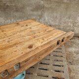 Antique dining table XXL on industrial machine leg