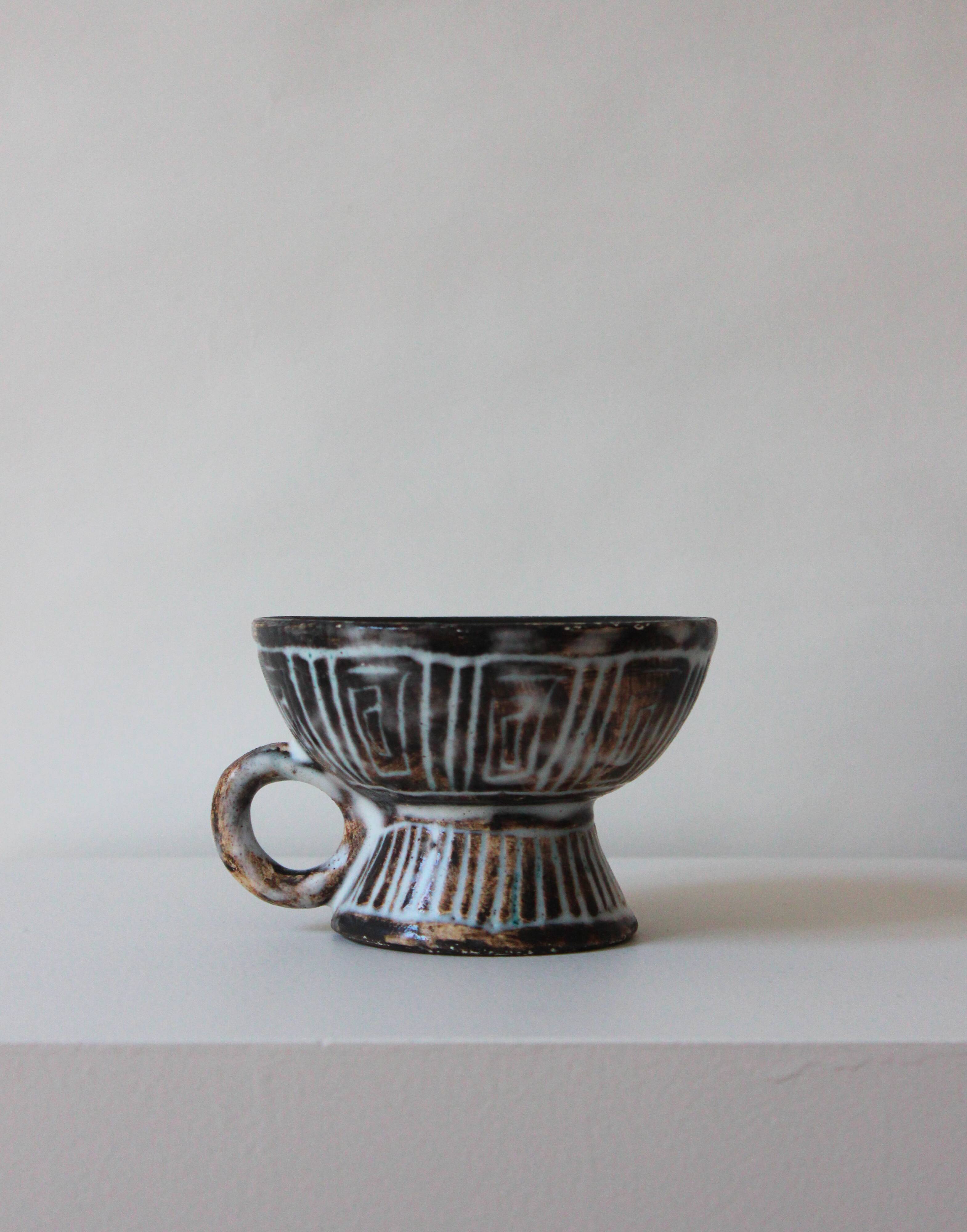 Set of 4 ceramic bowls by Jacques Pouchain for the Dieulefit Workshop.