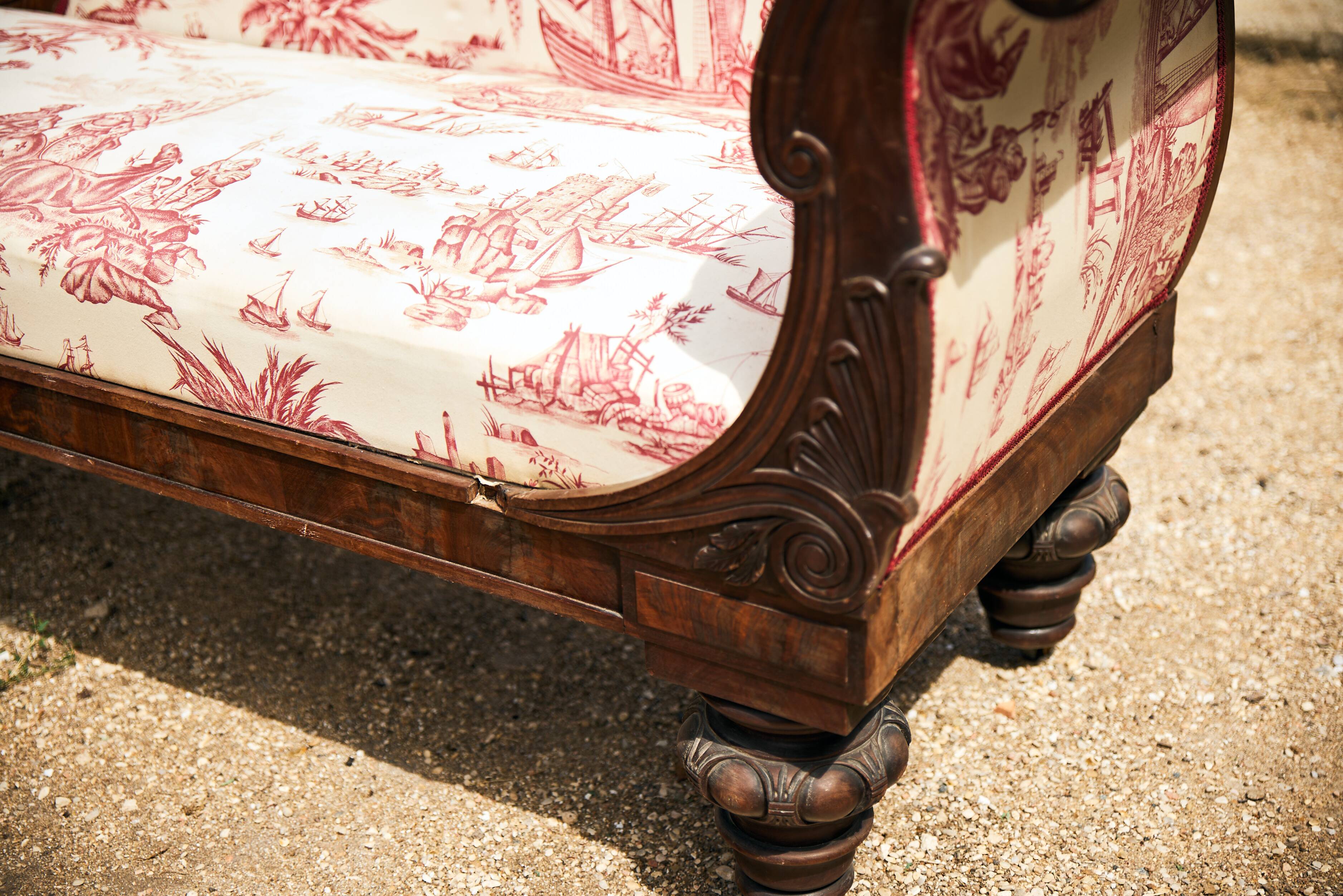 Mahogany meridian Louis-Philippe, origin Villa Le Gaillardin, Noirmoutier
