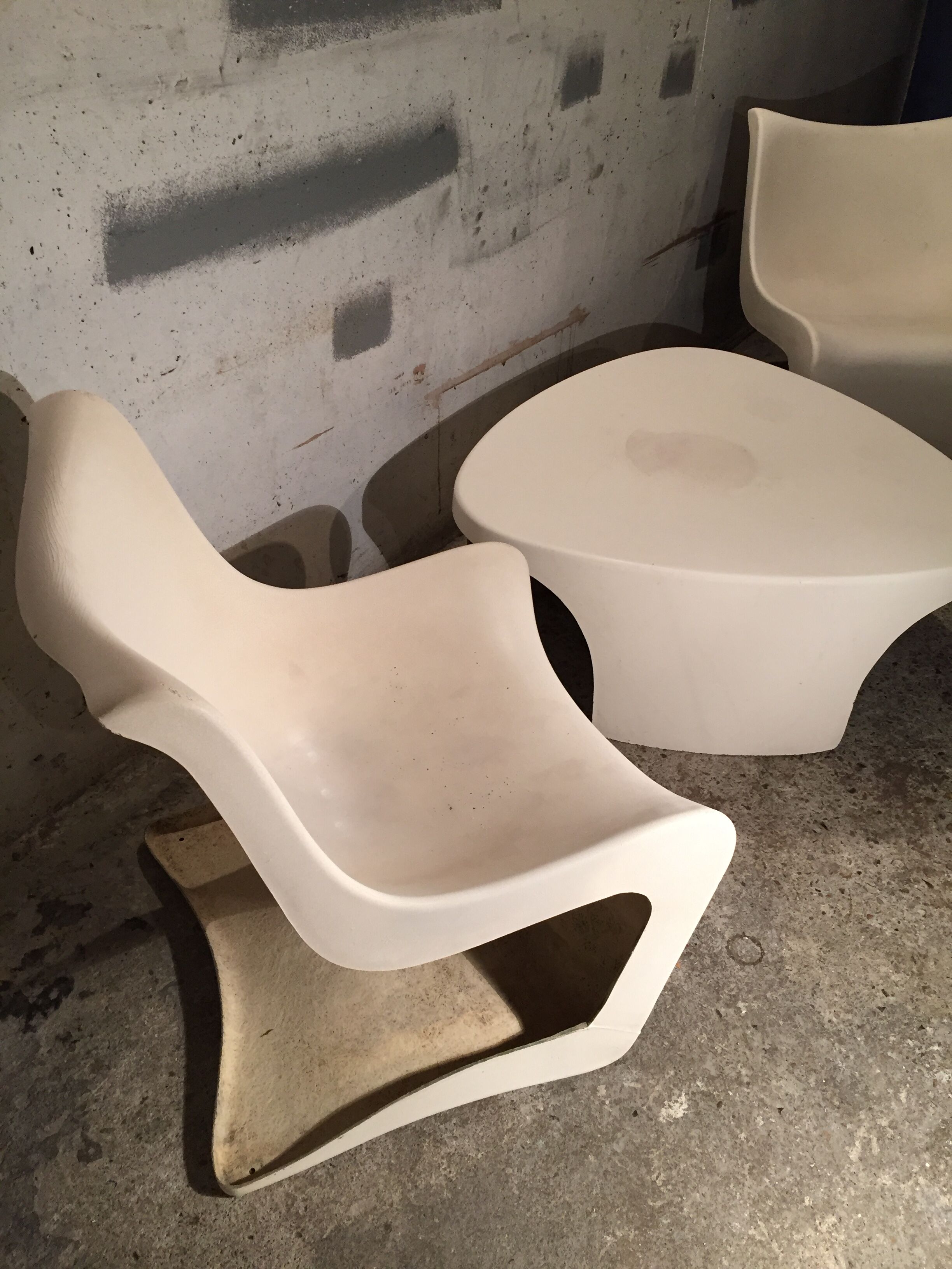 Two armchairs and a coffee table