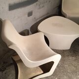 Two armchairs and a coffee table