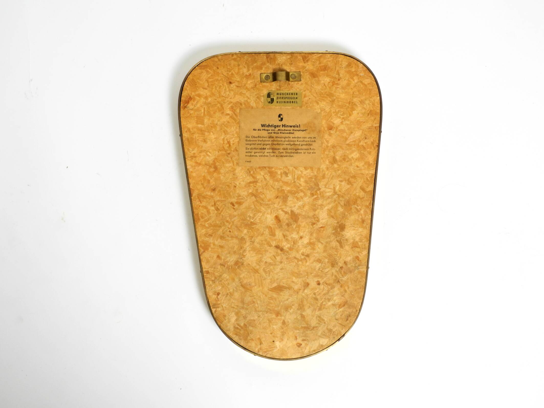 Small solid Mid Century brass wall mirror by Münchener Zierspiegel