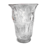 Vase with parakeets in art deco glass