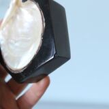 Ashtray, resin and mother-of-pearl inclusions, in the style of Jean Claude Dresse, 1970, vintage