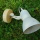 Pair of spotlights, metal and plastic white, vintage 80s