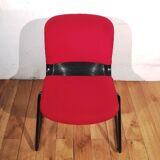 Chaise vintage tissu rouge