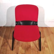 Chaise vintage tissu rouge