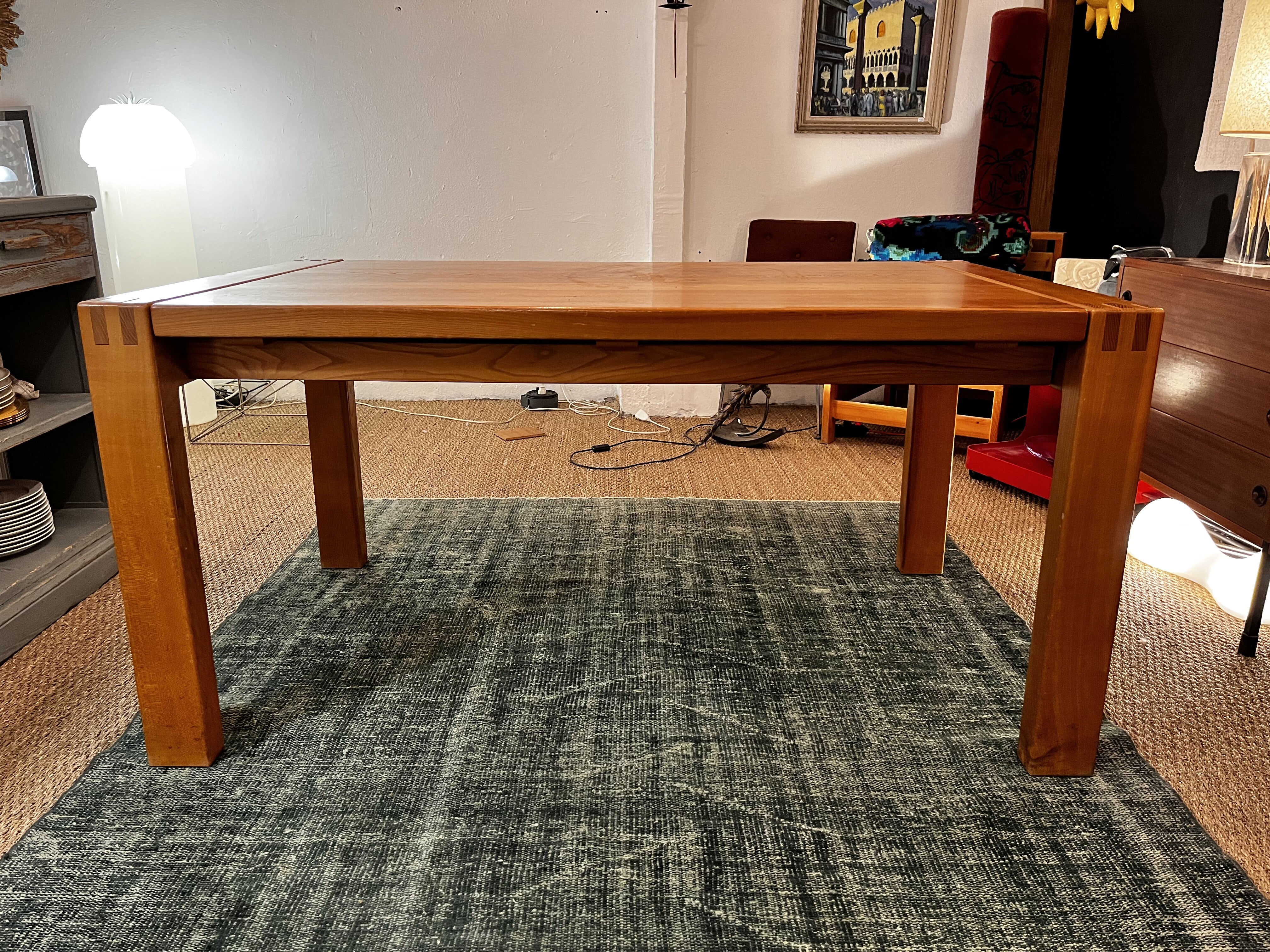Solid elm dining table