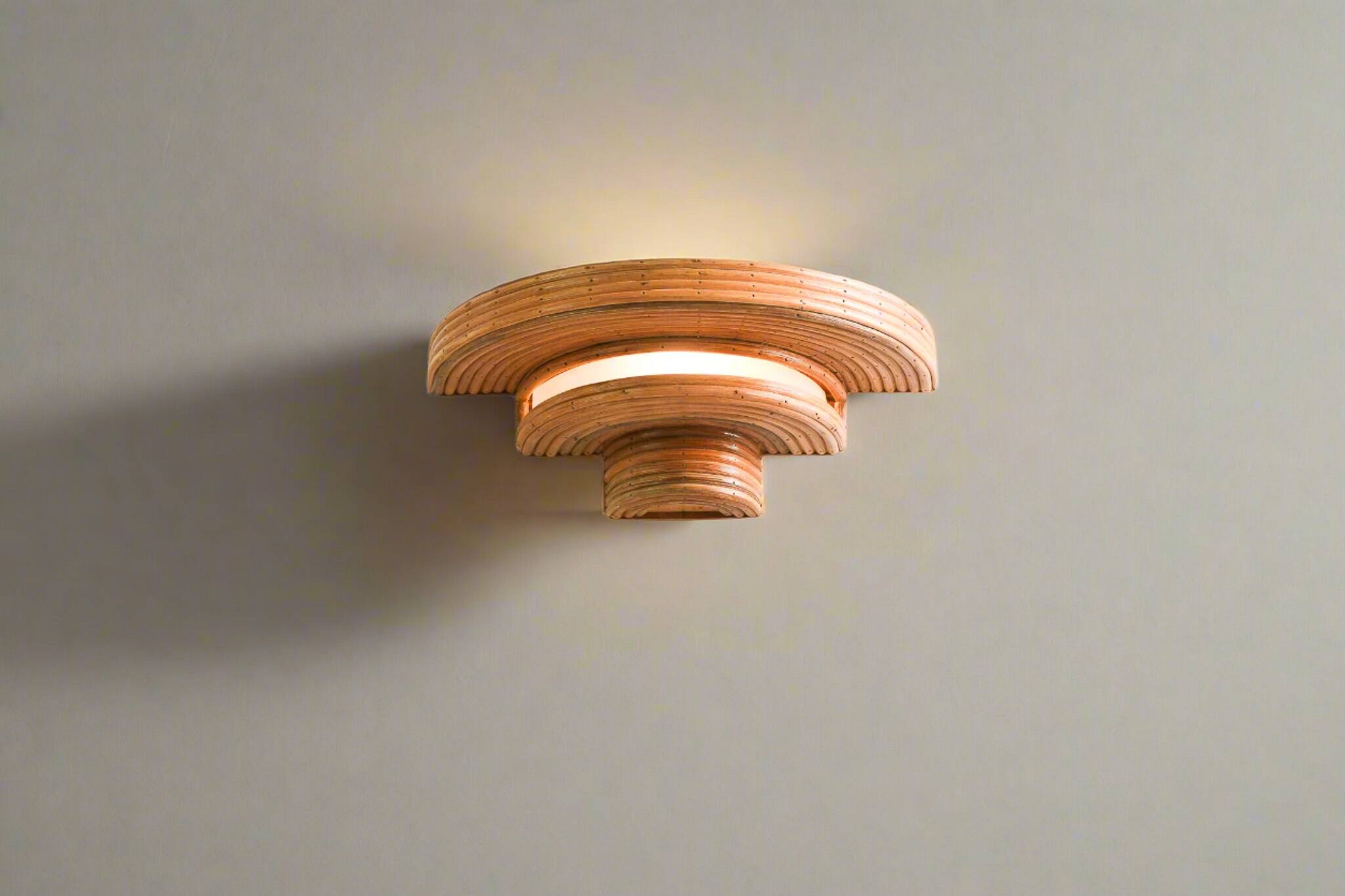 Space Age Rattan Wall Lamp