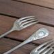 Set of 6 silver plated metal forks and spoons 20g with medallion f