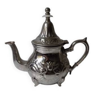 Silver metal teapot