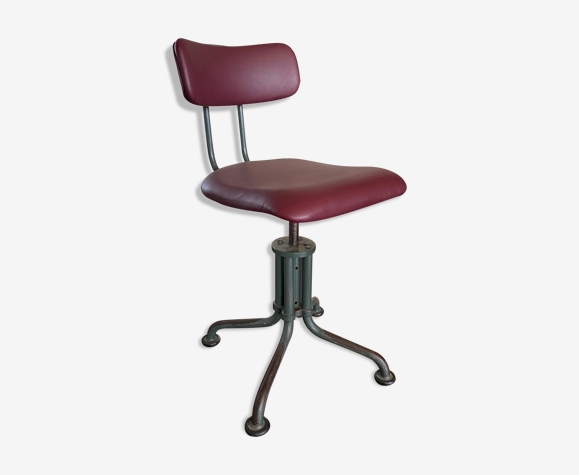 Vintage Industrial Tubular Steel Swivel, Vintage Desk Chair Casters