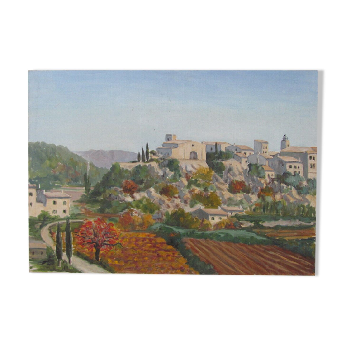 Painting - View of a village in Provence