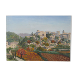 Painting - View of a village in Provence