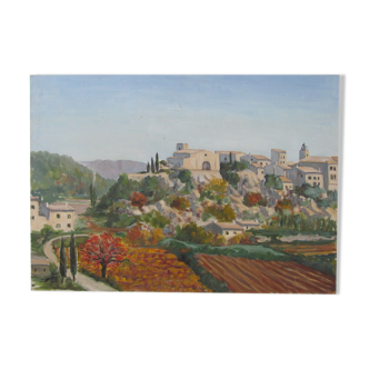 Tableau vue sur un village de Provence