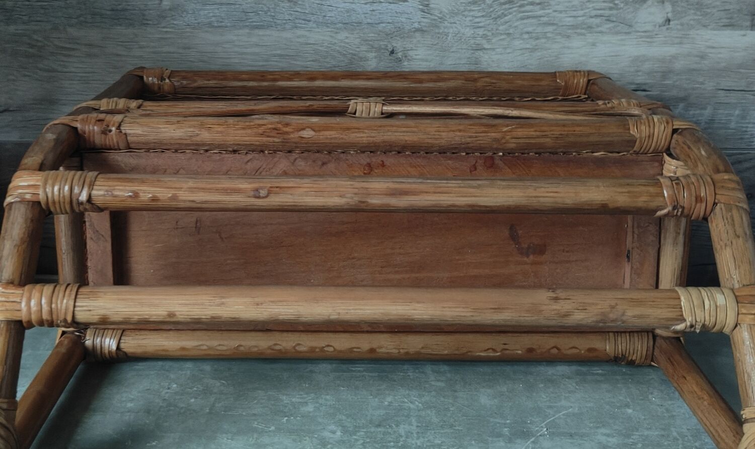 Vintage rattan shelf