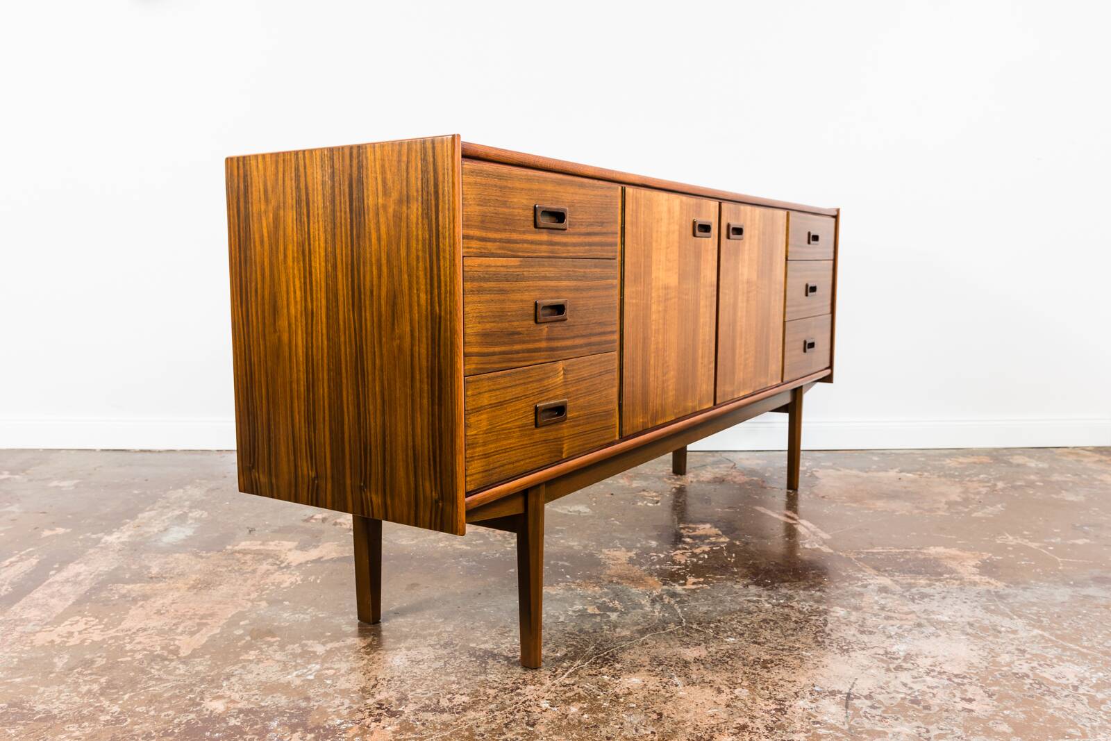 Vintage Walnut Sideboard By Bfm, 1960s, Poland