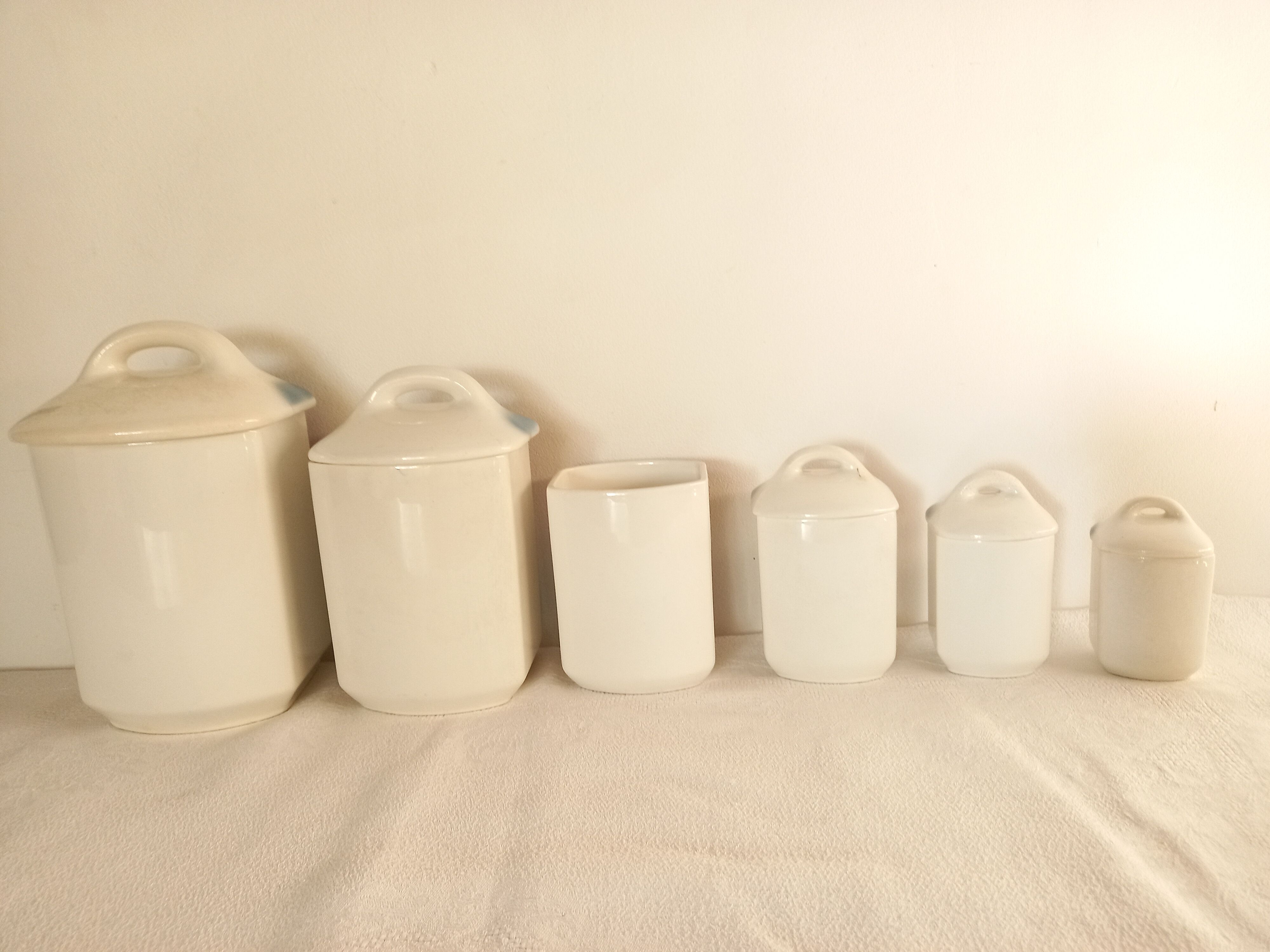 Series of 6 Sarreguemines spice jars