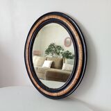 19th-century antique mirror in wood and stucco.