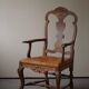 Vintage Sculptural Armchair in Oak and Leather, Danish Modern, 1940s
